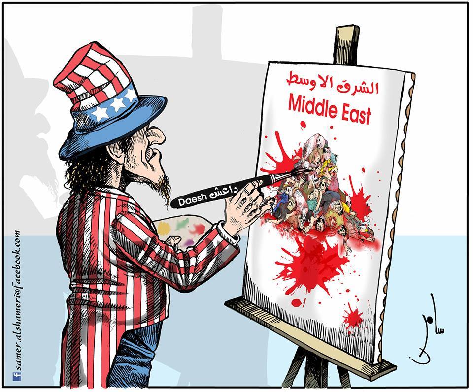 كاريكاتير_امريكا ومشروعها في الشرق الاوسط